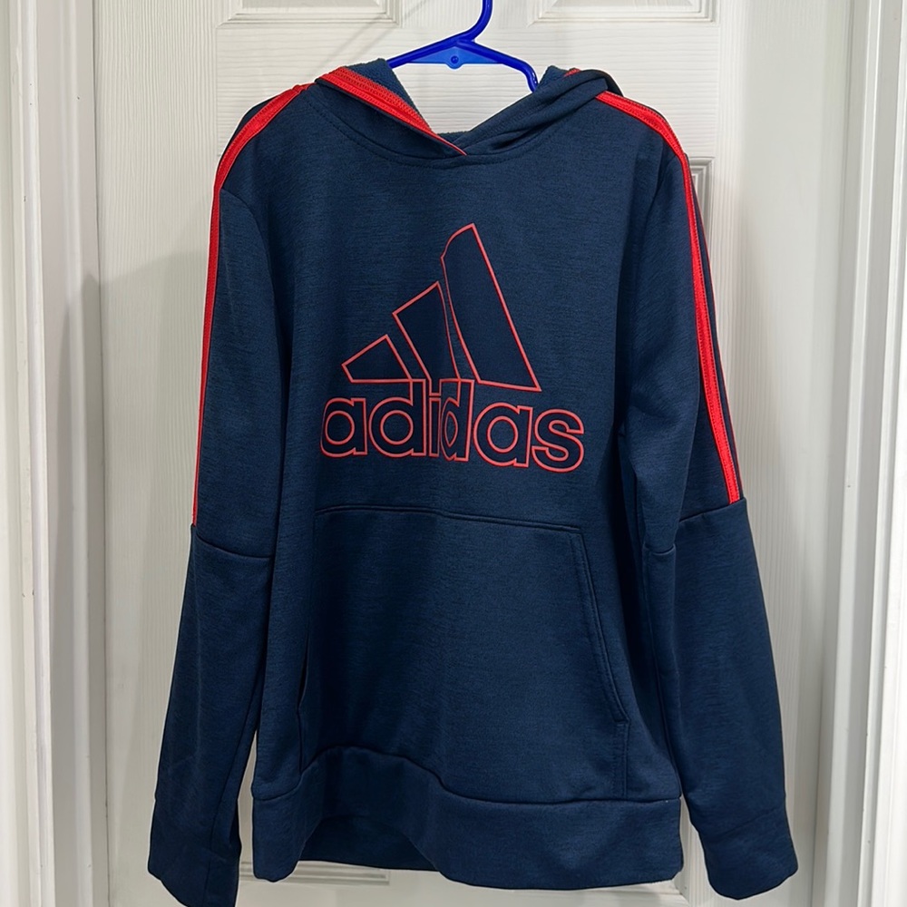 Adidas boys blue pullover hoodie